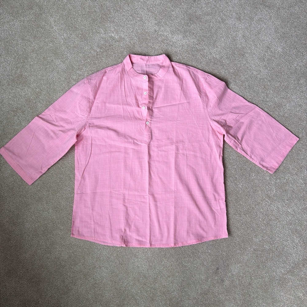 Pink Button-Up Blouse